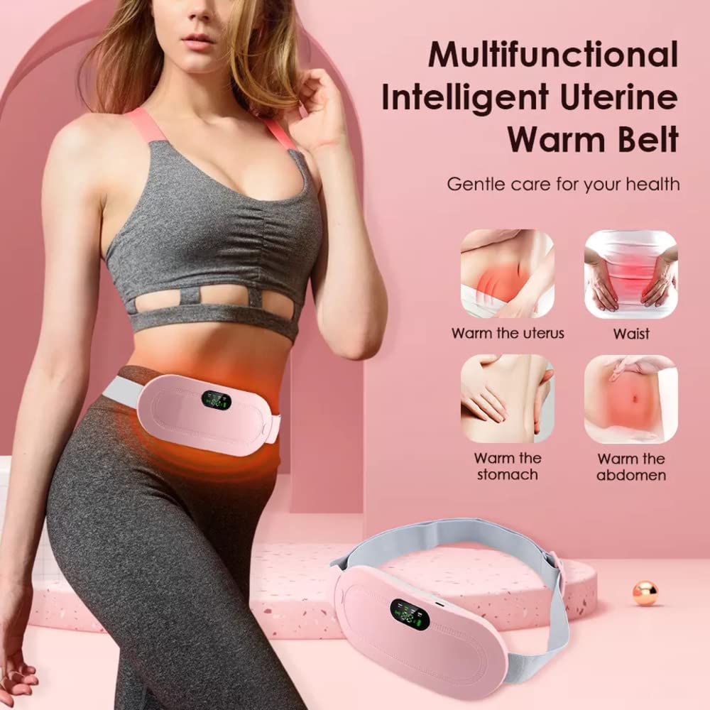 Period Cramp Relief Massager with Heating Pad for Back Pain|Cramp Free- Period Cramp Relief Heater & Massager|,Back/Belly Heating Pad